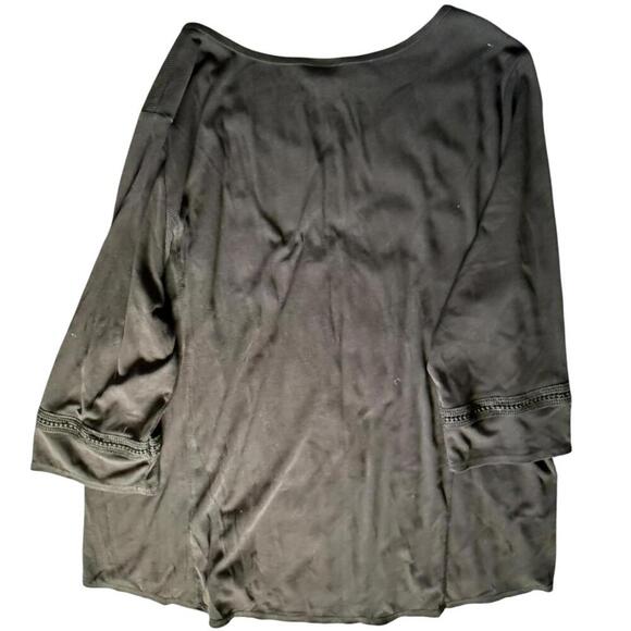 Avenue Plus Size Black Henley 3/4 Sleeve Top Women’s 26/28 - Picture 4 of 4